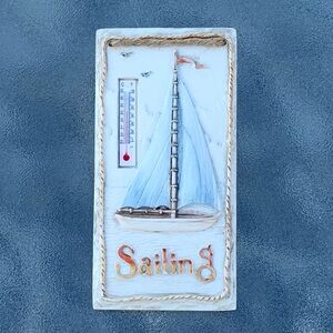 Sailing Nautical Boat Thermometer Wall Decor
